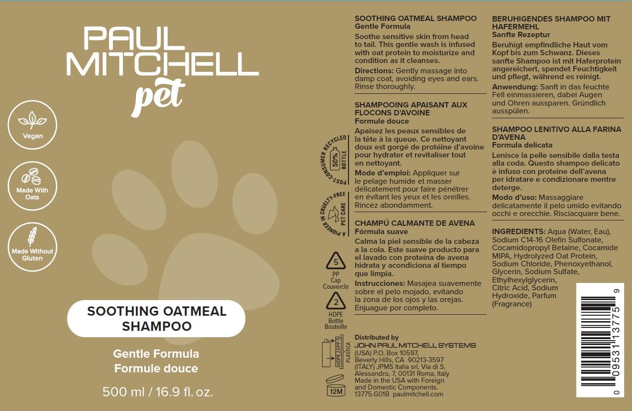 Pet Soothing Oatmeal Shampoo Paul Mitchell