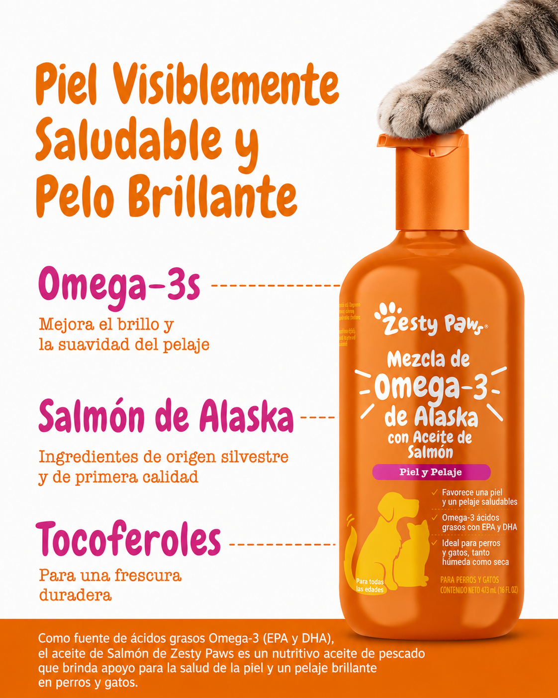 Zesty Paws Alaska Salmon Oil 8 Oz