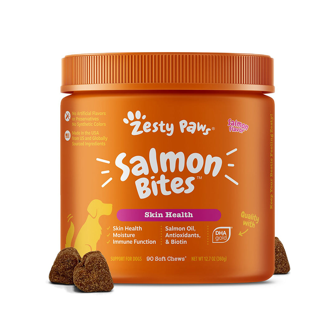 Zesty Paws Salmon Bites - Piel Y Pelaje