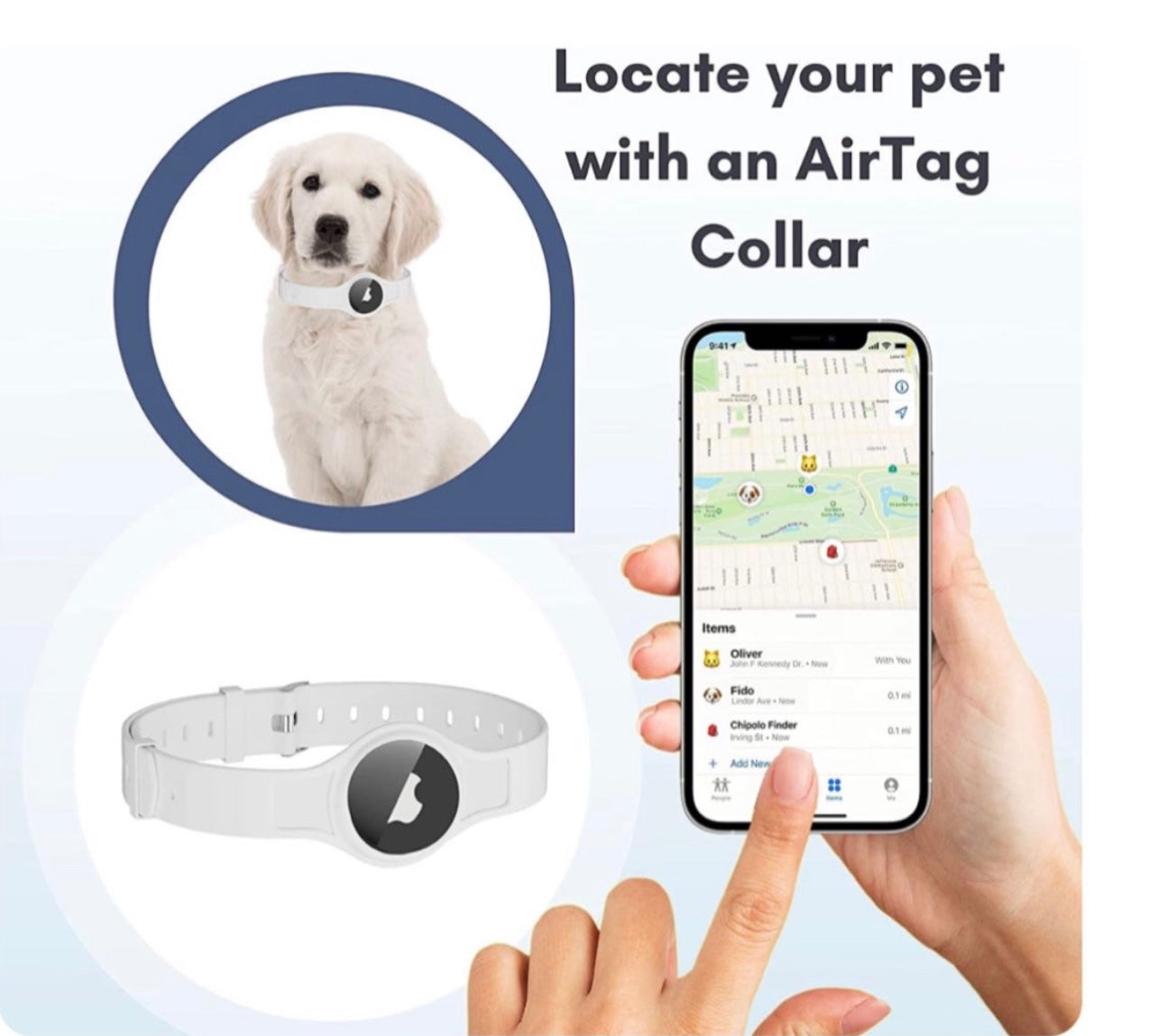 Air tag - localizador en tiempo real + collar