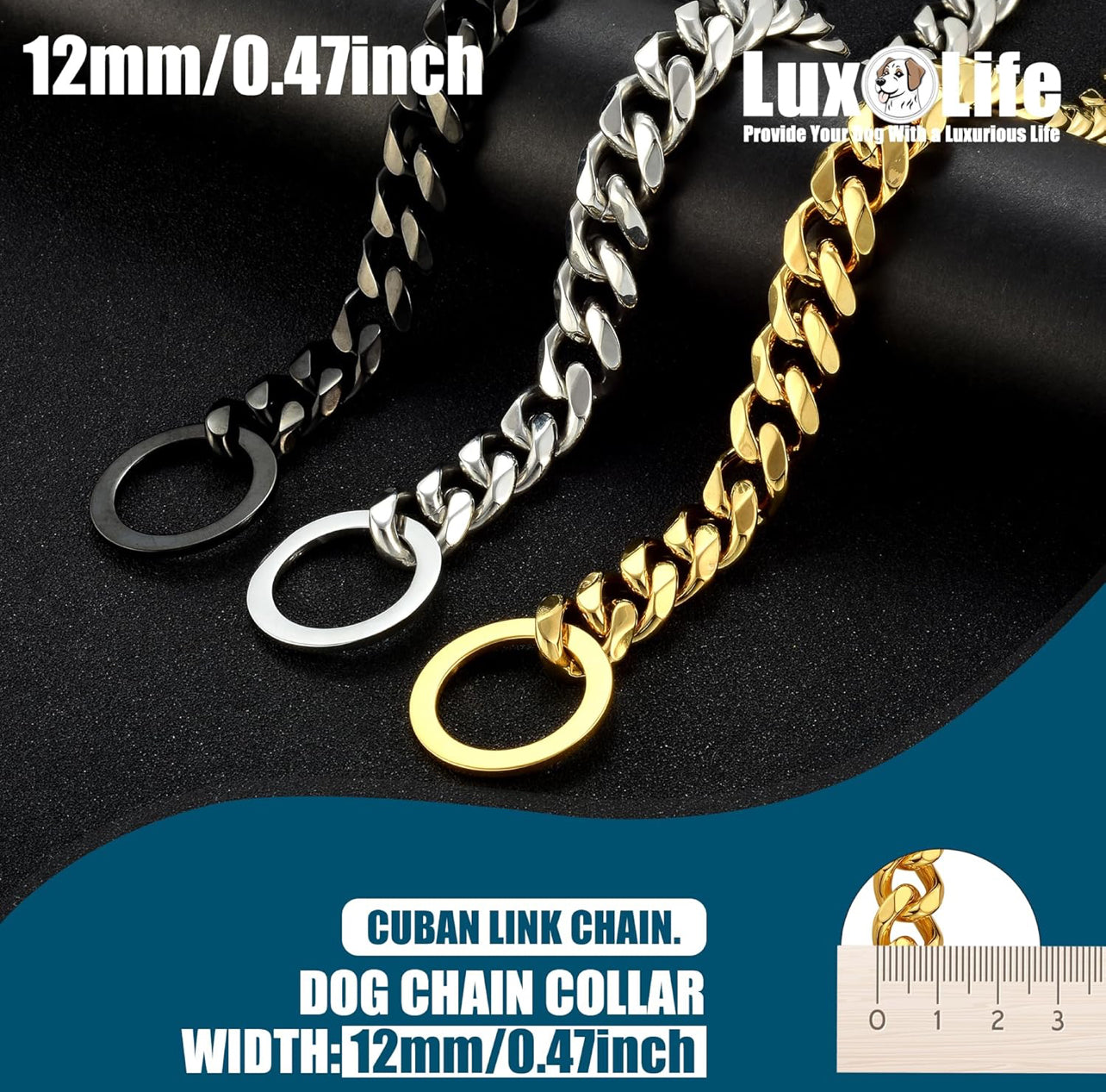 Cadena de acero inoxidable 0.472 in