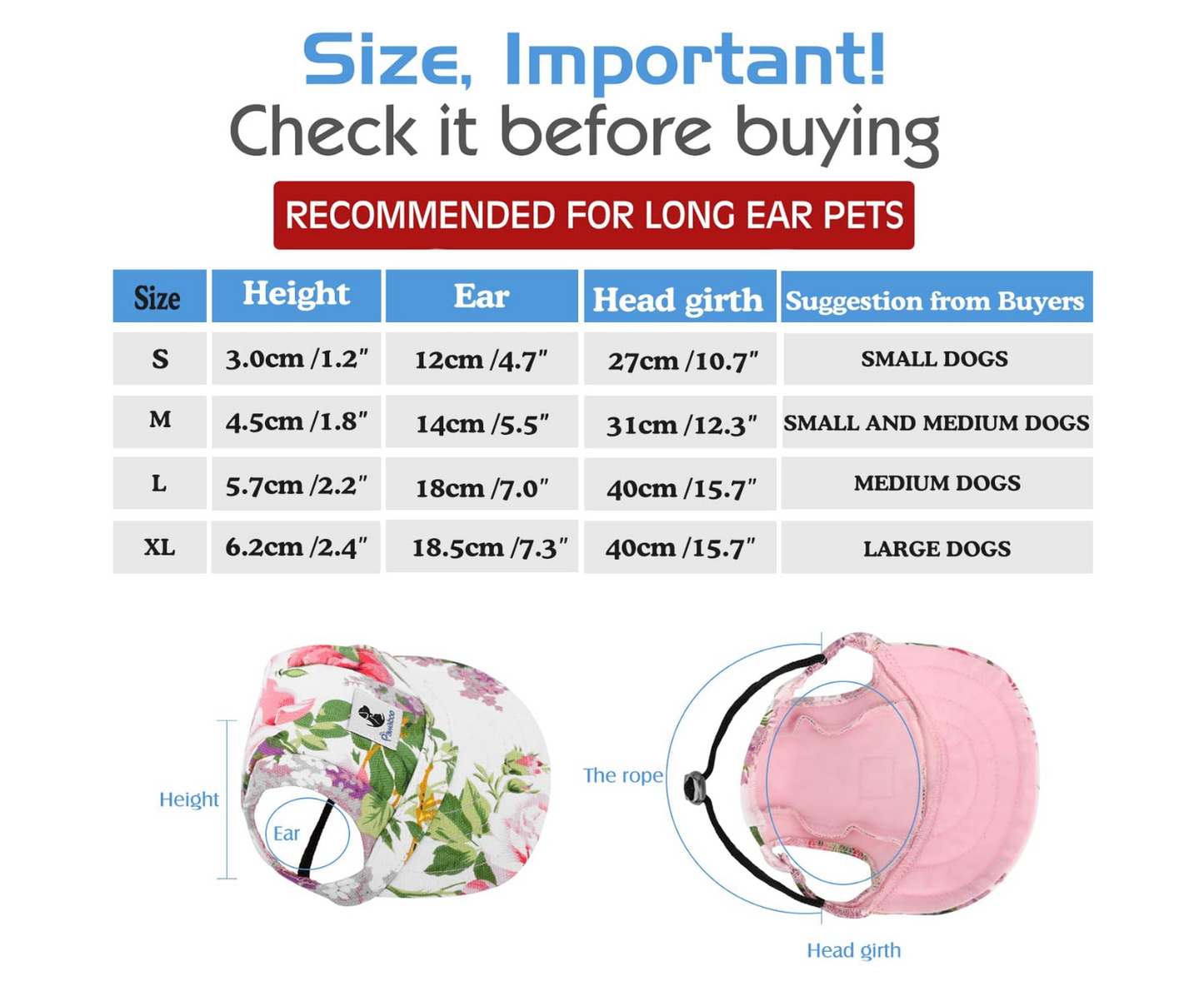 Gorra Para Mascotas Pawaboo Dog Baseball Cap