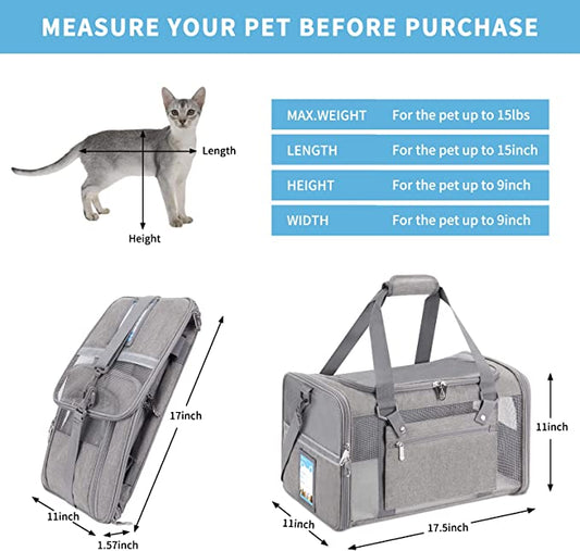 Pet Carrier perros pequeños-medianos de 7/11 Kg