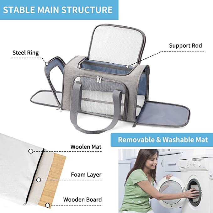 Pet Carrier perros pequeños-medianos de 7/11 Kg