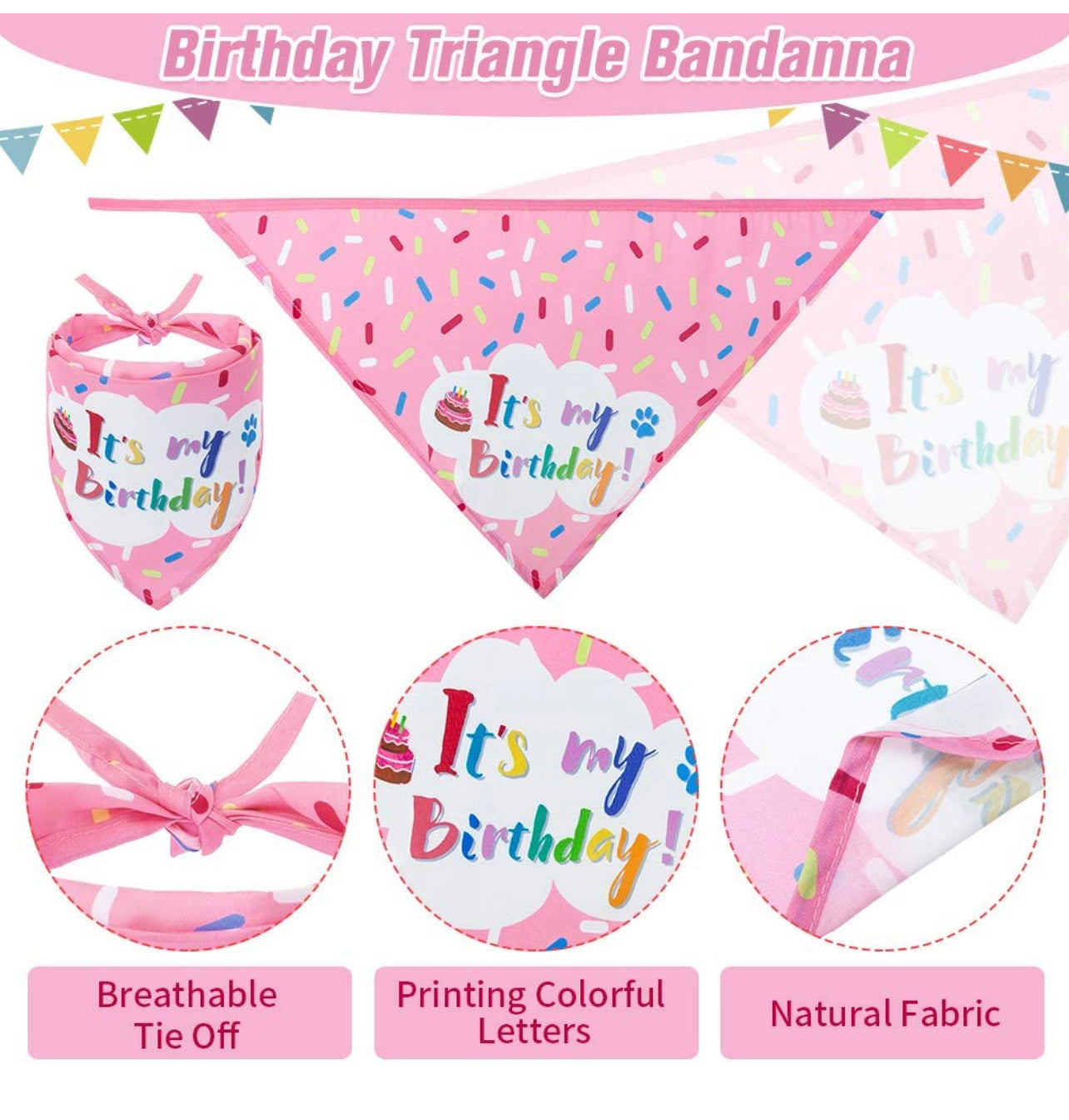 EXPAWLORER Traje de cumpleaños, lindo sombrero, bufanda y pastel chirriante