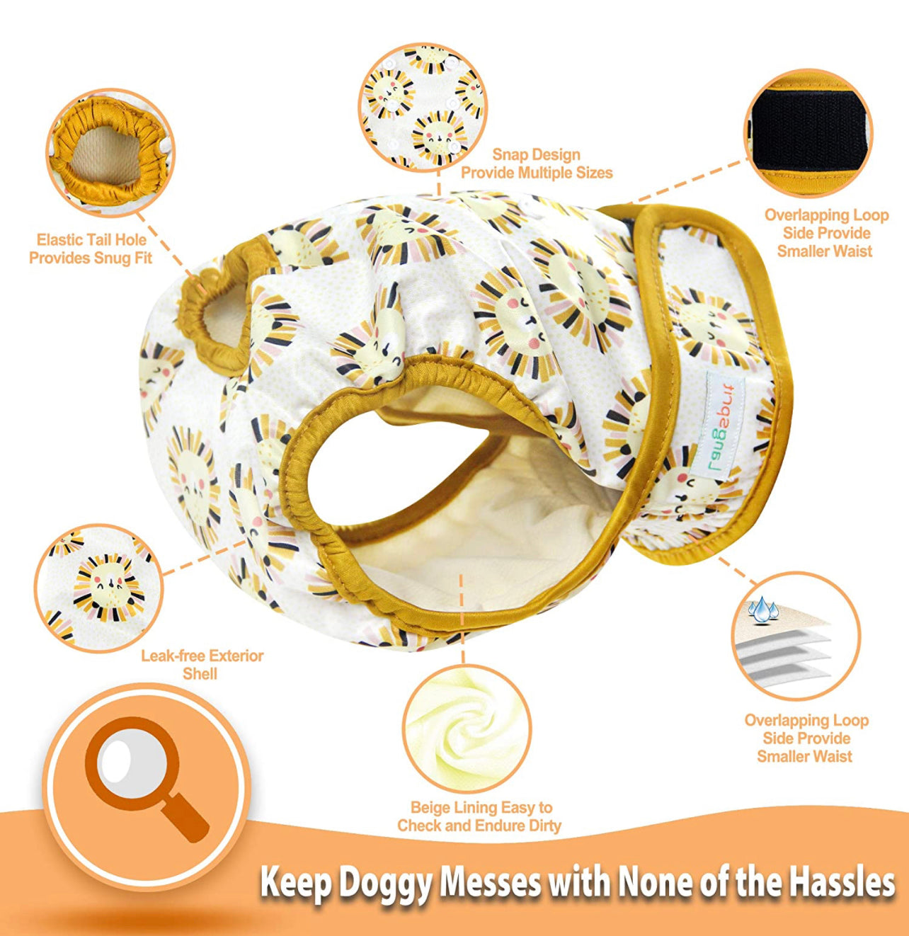 Pañales reutilizables talla M - 3 unidades