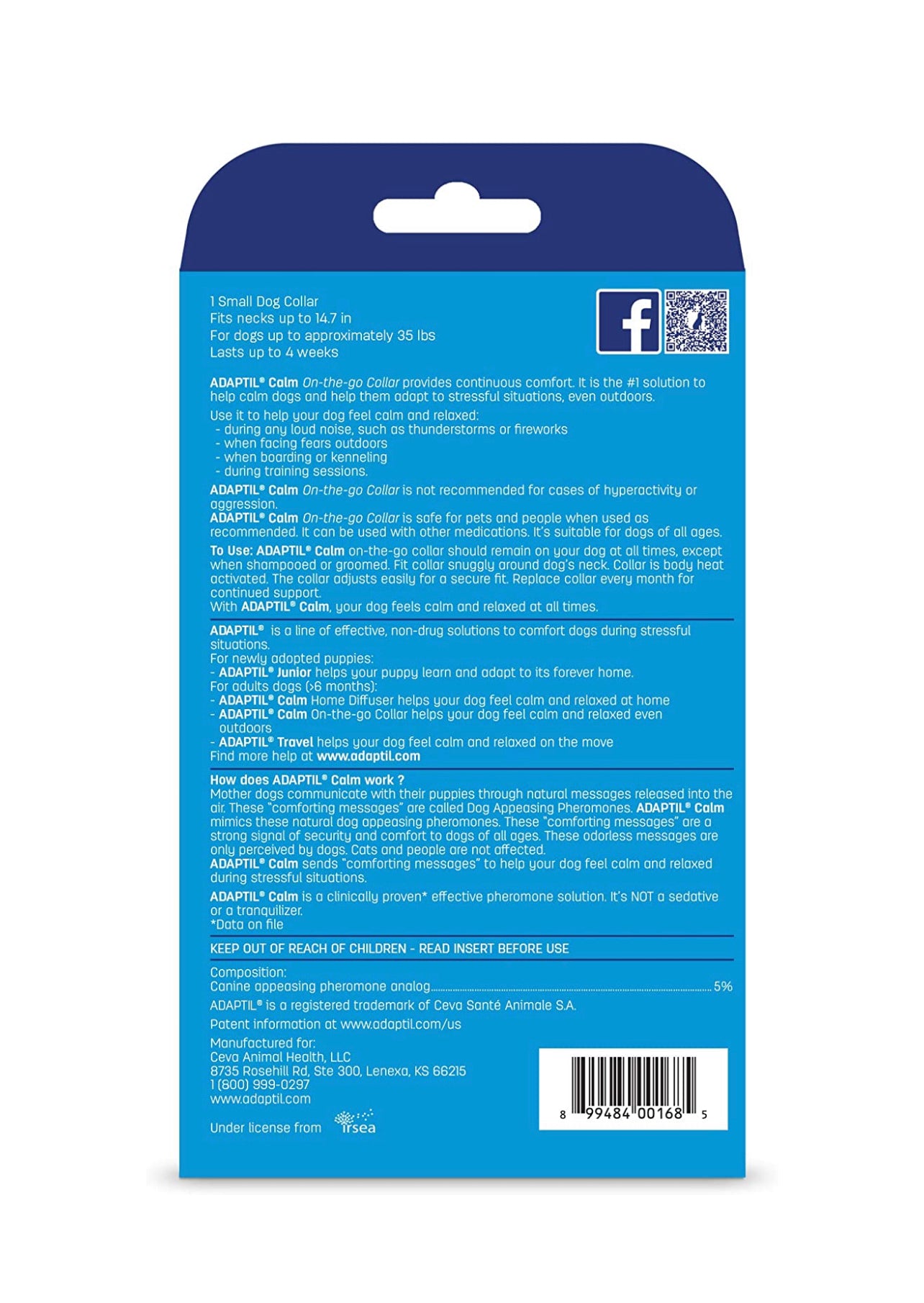 Collar calmante anti estrés - para perros medianos a grandes